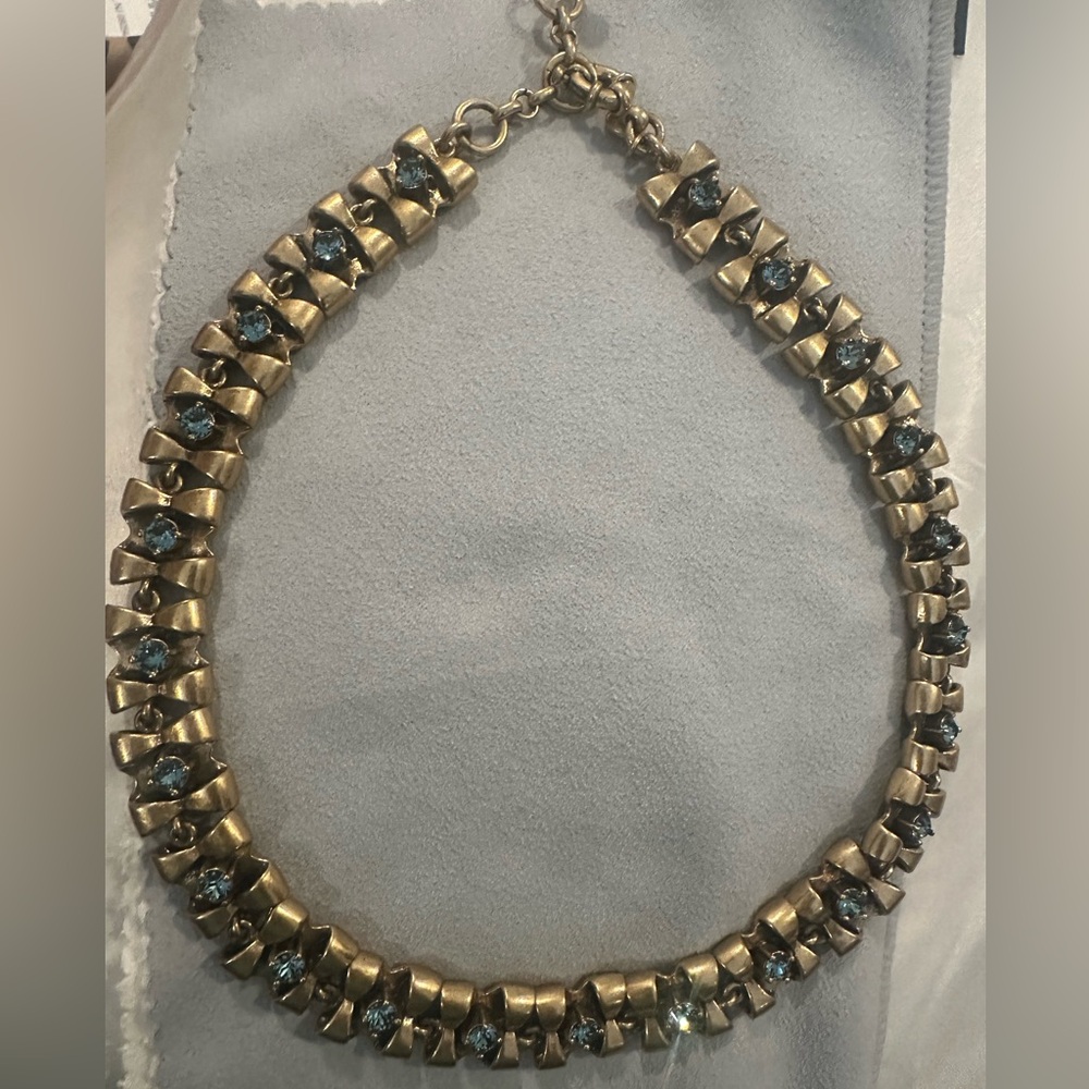 J. Crew Gold Necklace with Blue Accents